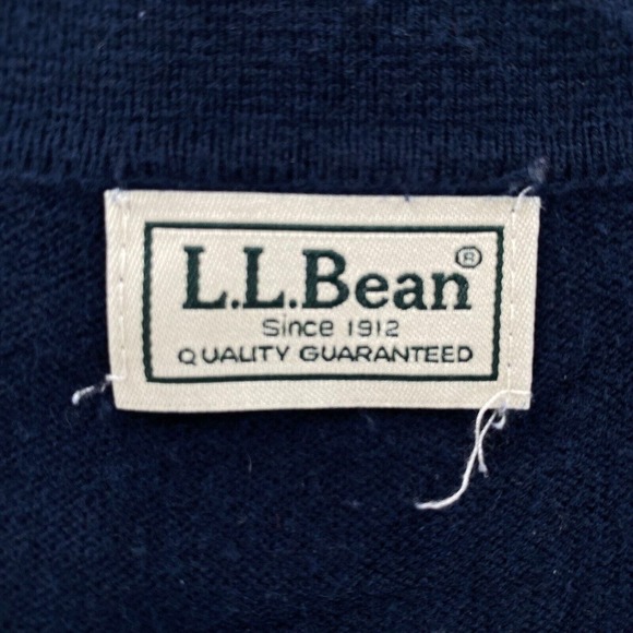 LL Bean Sweater Mens XL Blue‎ Cotton Cashmere Blend Polo Henley Luxury Pullover - Picture 8 of 12